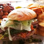 Pork and Beans Brisket Sandwich